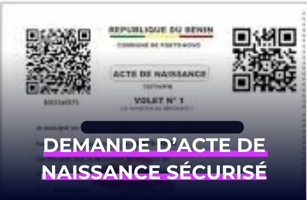 Demande d'acte de naissance sécurisé